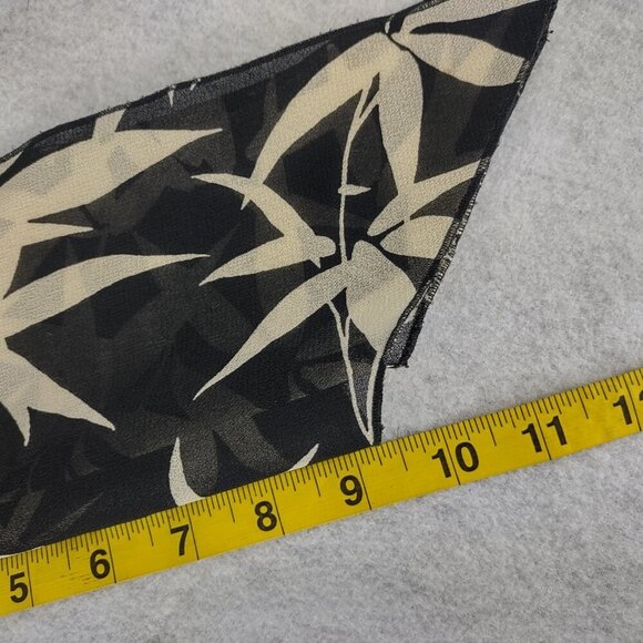 Jessica Howard Black Ivory Bamboo Print Chiffon Midi Dress Ruffle Hem Size 6 - Picture 11 of 12